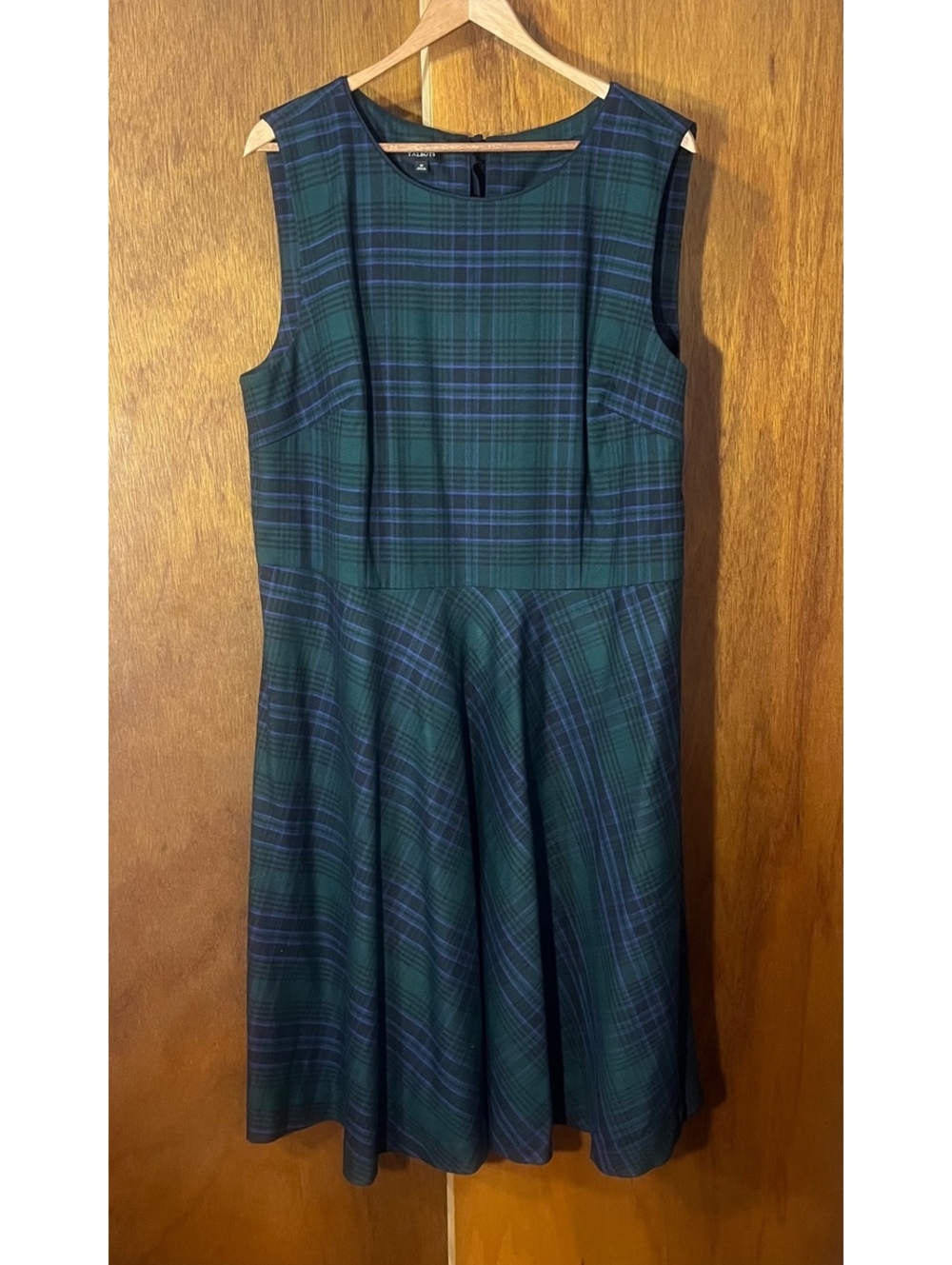 Talbots Green & Purple Plaid Dress Sz 18